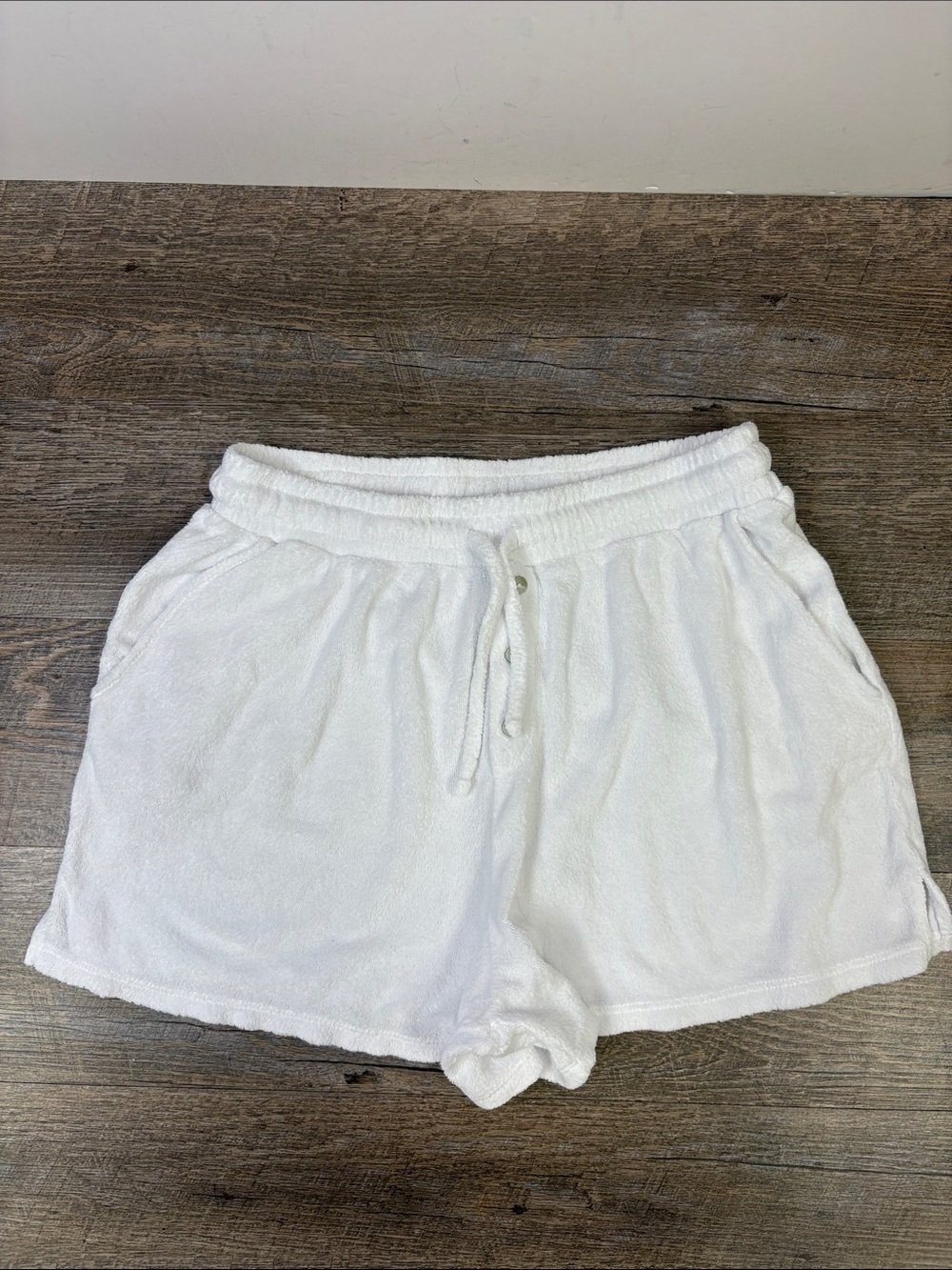 Beyond Yoga x DONNI White Terry Cloth Lounge Shorts Size Large